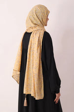 Load image into Gallery viewer, Yellow Bloom Print Modal Hijab