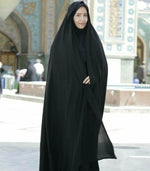 Load image into Gallery viewer, Irani Rida (Without Sleeves) - Firdaus Matte Finish Pure Black Fabric