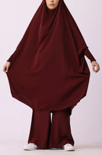 Load image into Gallery viewer, Maroon Jilbab 02 Piece / Prayer Set