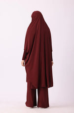 Load image into Gallery viewer, Maroon Jilbab 02 Piece / Prayer Set
