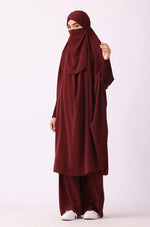 Load image into Gallery viewer, Maroon Jilbab 02 Piece / Prayer Set