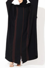 Load image into Gallery viewer, Black Zari Kaftan Abaya