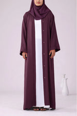 Load image into Gallery viewer, Dark Plum Zoom Abaya