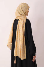 Load image into Gallery viewer, Yellow Bloom Print Modal Hijab