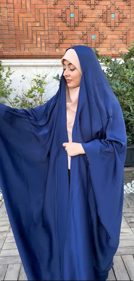 Blue Irani Sleeves Chadar - Nida Matte Fabric