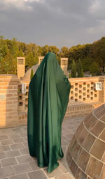 Load image into Gallery viewer, Green Irani Sleeves Chadar - Nida Matte Fabric