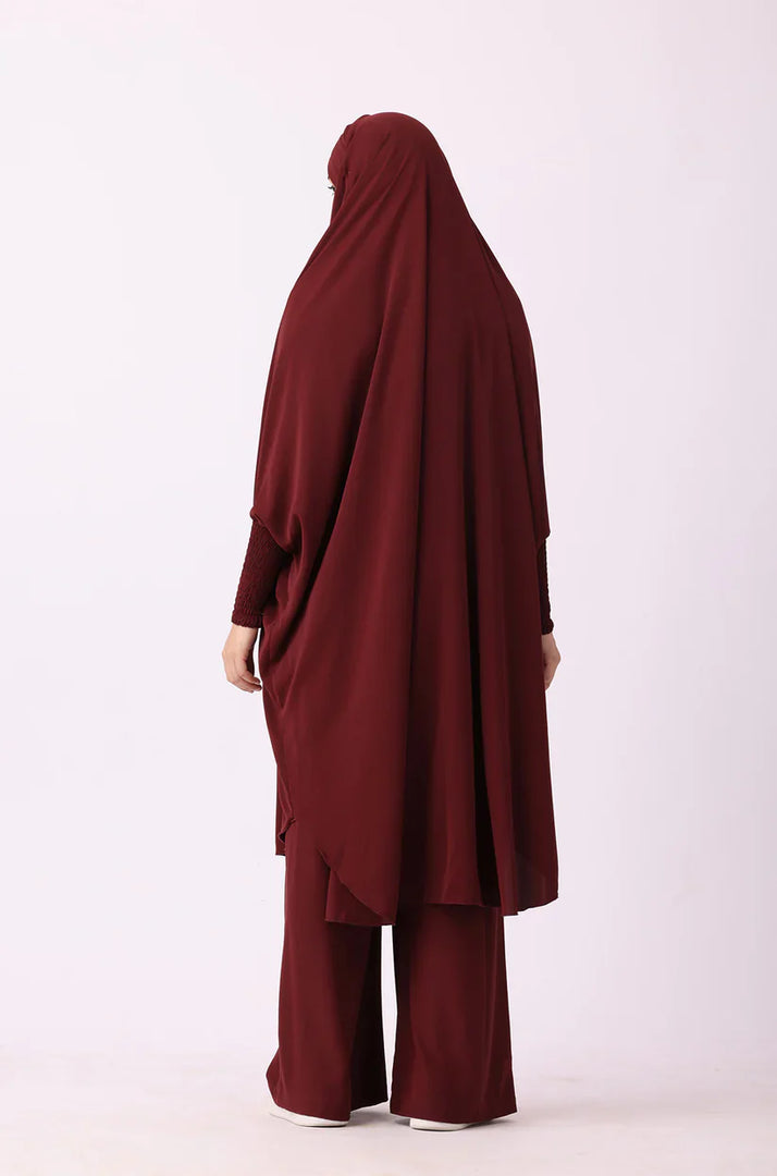 Maroon Jilbab   02 Piece / Prayer Set