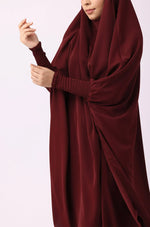 Load image into Gallery viewer, Maroon Jilbab   02 Piece / Prayer Set