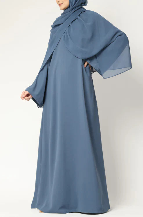 Elegant  Modest Maxi Dress with Flared Sleeves – Abaya Style for Muslim