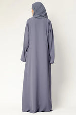 Load image into Gallery viewer, Elegant Purple Grey Flow Abaya with Matching Hijab