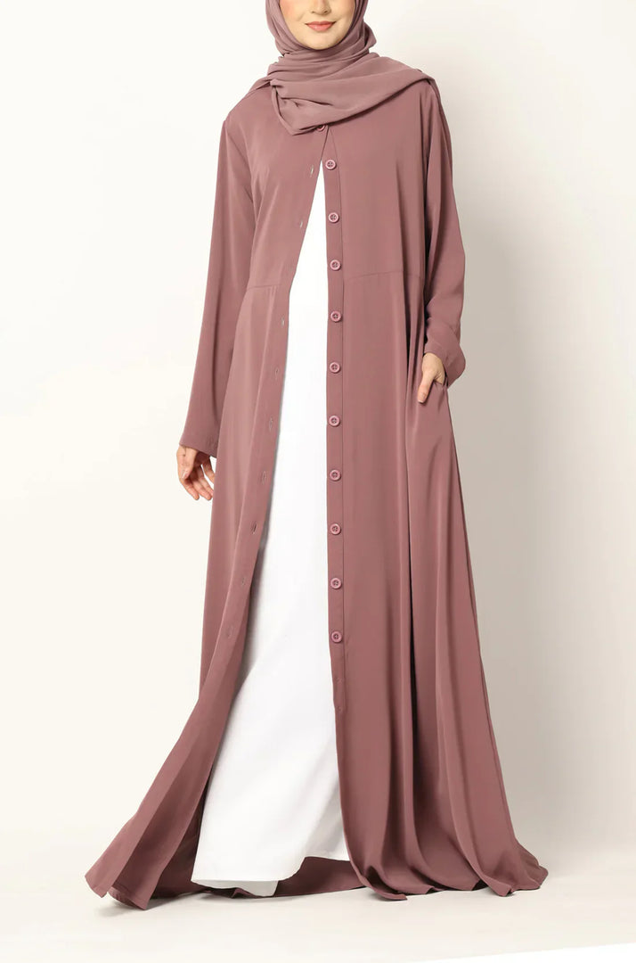 Simple Flared Abaya with Buttons