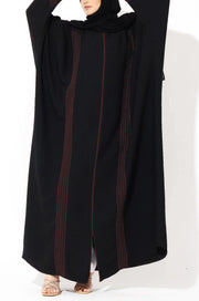 Black Zari Kaftan Abaya