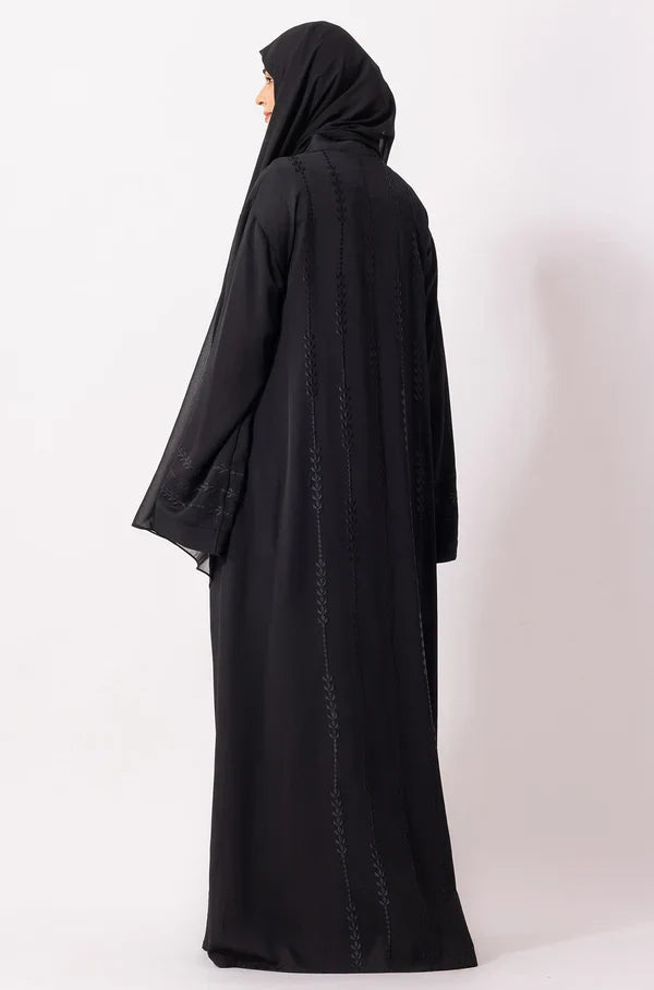 Luxury Floral Abaya Dress Powder Blue