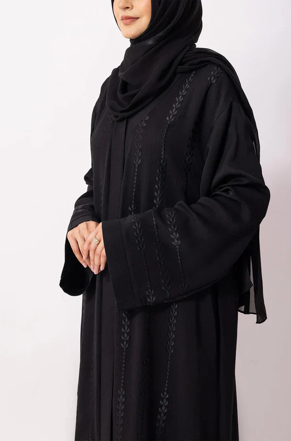 Luxury Floral Abaya Dress Powder Blue